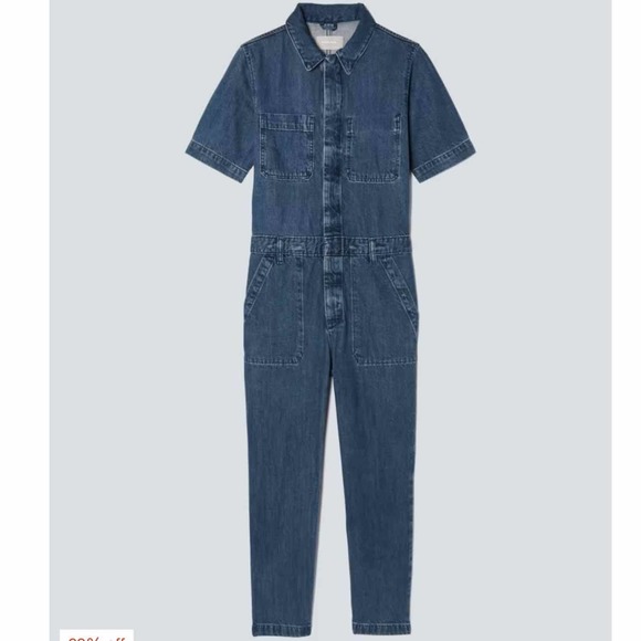 Everlane The Super Soft Organic Cotton Coverall Size 16 Dark Blue Wash - Picture 2 of 10